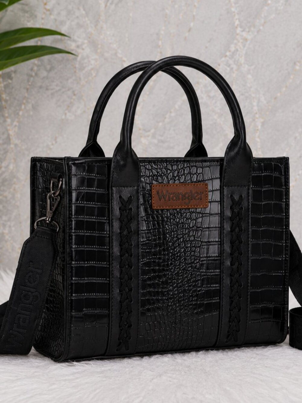 Wrangler Croc Embossed Tote Crossbody Bag | NWT